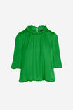 Round Neckline Accent Billowy Blouse