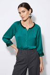 Abstract Applique Popover Blouse