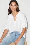Ruffle Collar Short Sleeve Blouse