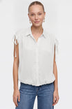 Ruched Shoulder Bubble Hem Blouse