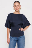 Back Tie Dolman Sleeve Silky Blouse