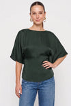 Back Tie Dolman Sleeve Silky Blouse