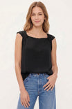 Draped Square Neck Sleeveless Top