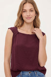 Draped Square Neck Sleeveless Top