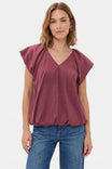 Soft Bubble Hem Short Sleeve Top