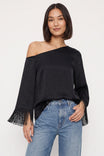 Fringe Sleeve Off Shoulder Blouse