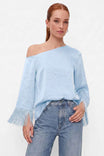 Fringe Sleeve Off Shoulder Blouse