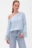 Fringe Sleeve Off Shoulder Blouse