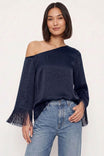 Fringe Sleeve Off Shoulder Blouse