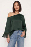 Fringe Sleeve Off Shoulder Blouse