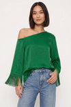 Fringe Sleeve Off Shoulder Blouse