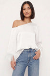 Fringe Sleeve Off Shoulder Blouse