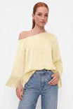 Fringe Sleeve Off Shoulder Blouse