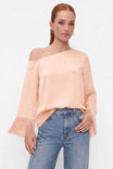 Fringe Sleeve Off Shoulder Blouse