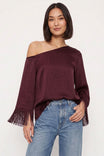 Fringe Sleeve Off Shoulder Blouse