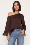 Fringe Sleeve Off Shoulder Blouse