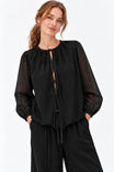 Billie Striped Tie Front Bubble Hem Blouse