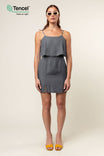 Tencel™ Ruffle Dress With Side Slits