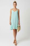 Sleeveless Mini Flutter Dress With Strap Accent