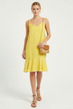 Sleeveless Mini Flutter Dress With Strap Accent