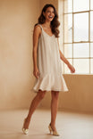 Sleeveless Mini Flutter Dress With Strap Accent