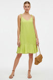 Sleeveless Mini Flutter Dress With Strap Accent
