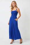 Smocked Maxi Dress With Cord Strap Detail