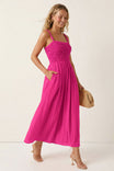 Smocked Maxi Dress With Cord Strap Detail