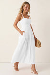 Smocked Maxi Dress With Cord Strap Detail