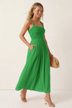 Smocked Maxi Dress With Cord Strap Detail