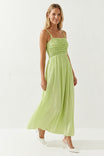 Smocked Maxi Dress With Cord Strap Detail