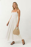 Smocked Maxi Dress With Cord Strap Detail