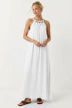 Beaded Detail Flowy Maxi Dress