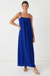 Cord Detail Smocking Maxi Dress