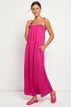 Cord Detail Smocking Maxi Dress