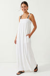 Cord Detail Smocking Maxi Dress