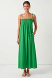 Cord Detail Smocking Maxi Dress