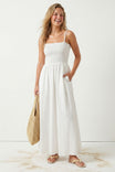 Pom Pom Smocking Maxi Dress