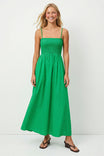 Pom Pom Smocking Maxi Dress