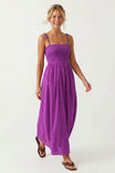 Pom Pom Smocking Maxi Dress