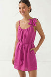 Flower Petal Linen Mini Dress