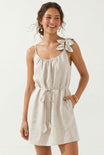 Flower Petal Linen Mini Dress