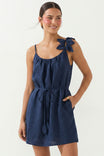 Flower Petal Linen Mini Dress
