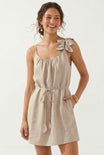 Flower Petal Linen Mini Dress