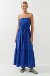 Strapless Drawstring Waist Maxi Dress