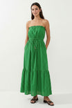 Strapless Drawstring Waist Maxi Dress