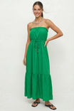 Strapless Drawstring Waist Maxi Dress