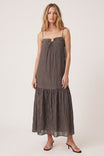 Ring Detail Tiered Maxi Dress