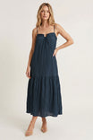 Ring Detail Tiered Maxi Dress