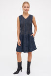 Contrast Stitch Button Front Mini Dress
